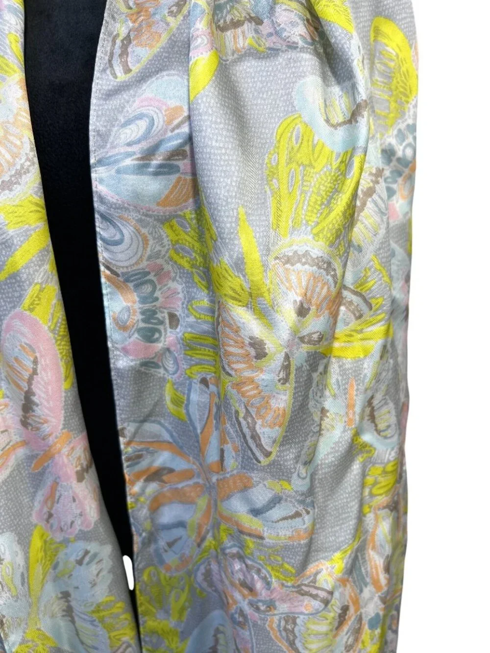 NWT Echo 100% Silk Scarf Wrap Butterfly Print Pastel Lightweight Long Elegant